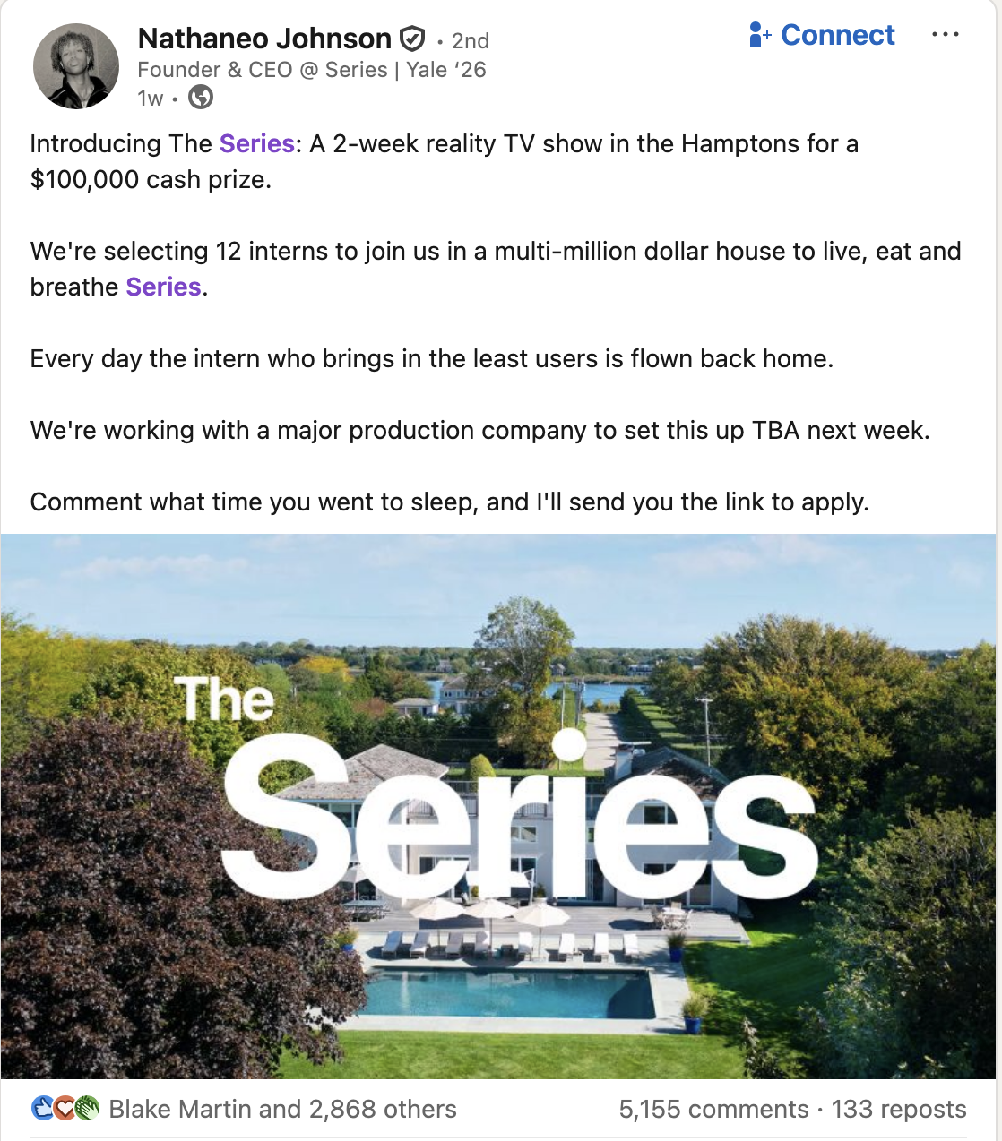 Example of algorithmic amplification in tech content